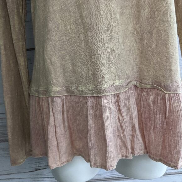 Eri + Ali Anthropologie Peplum Bleached Top Sz S - Picture 4 of 6